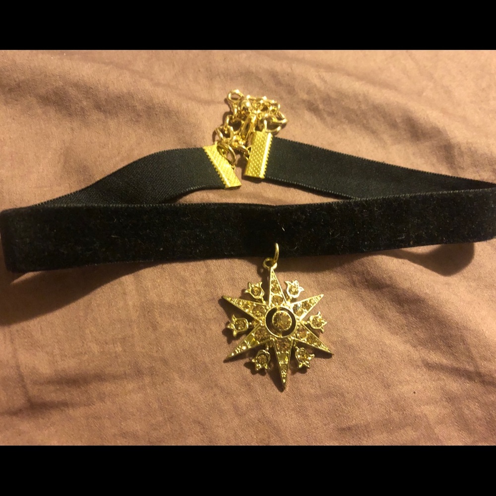 Black and Gold Fashion Choker Necklace